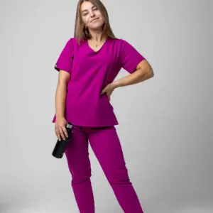 Scrubs Medyczny Damski Basic Amarant