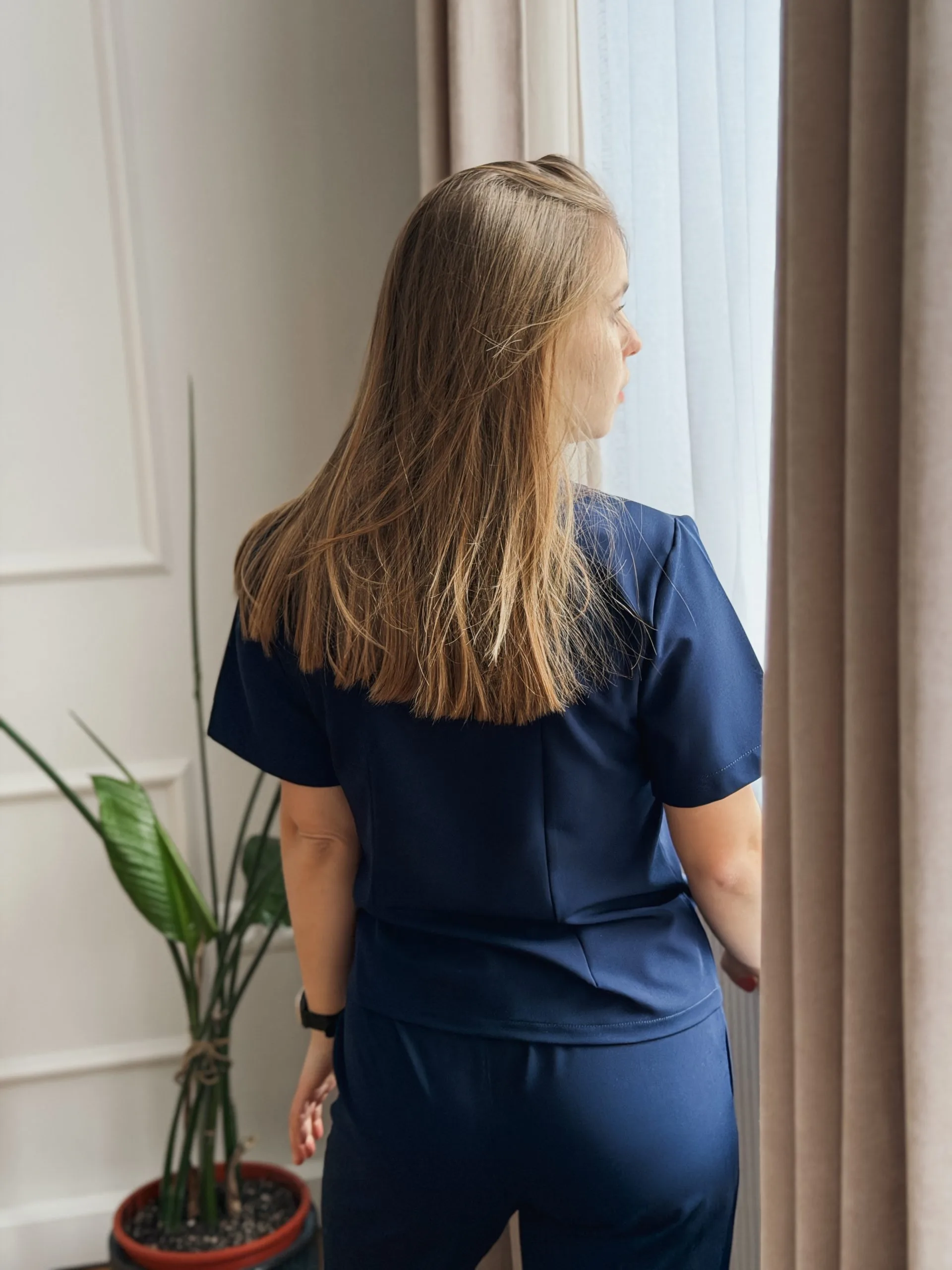 Bluza Medyczna Damska Basic SHORT Deep Blue