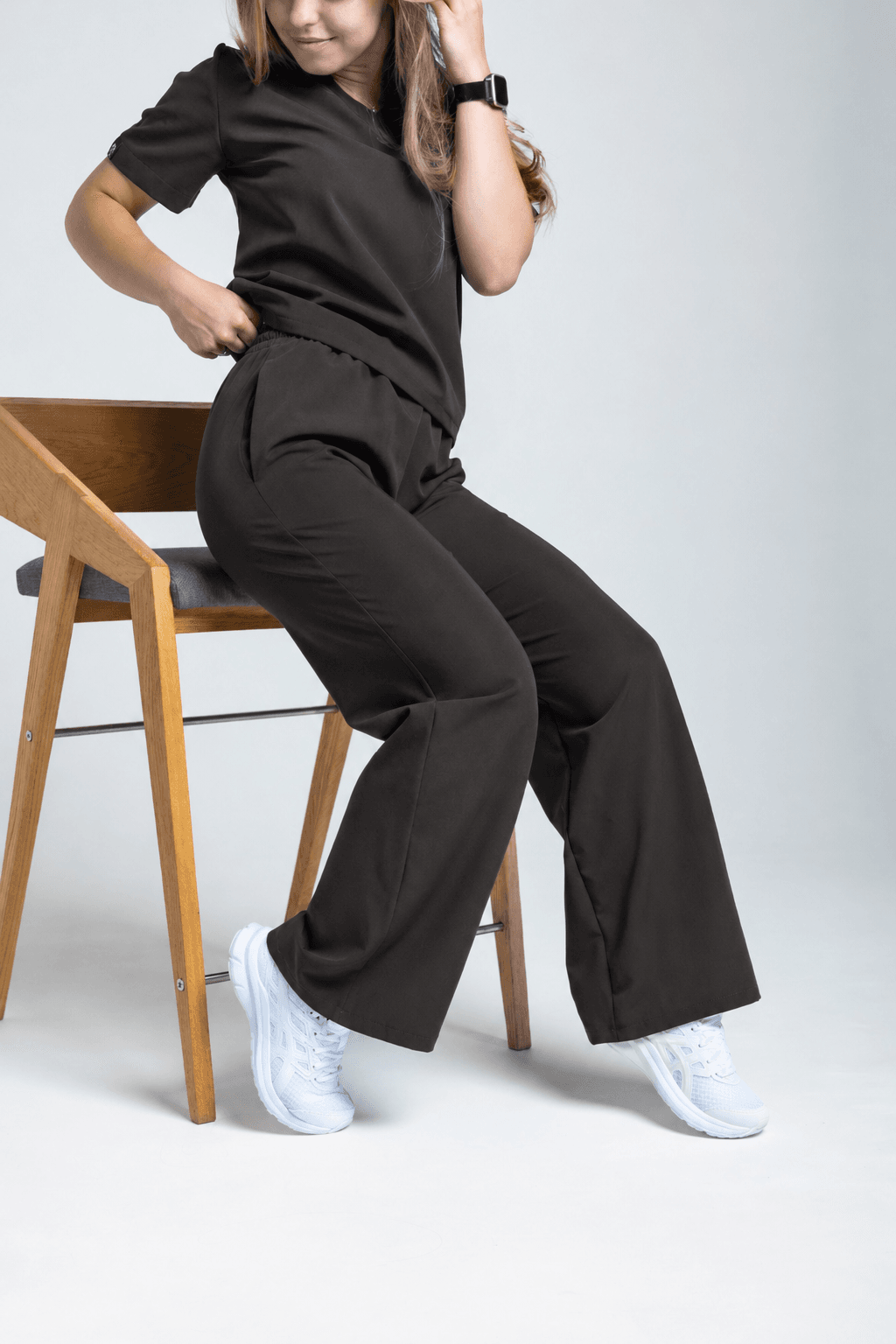 Spodnie Medyczne Damskie SZEROKIE Basic LOOSE Cocoa